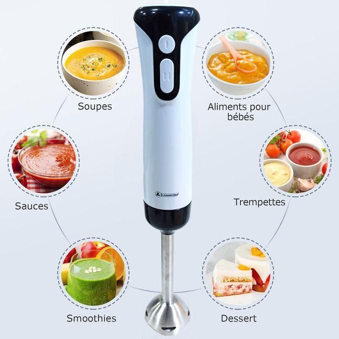 Image de Lamacom Mixeur plongeant 3 en 1, Mixeur avec 2 Vitesses, 400W - Mini-hachoir inclus - Unbranded