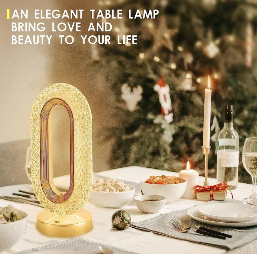 Lampe de Table LED en Cristal de Luxe