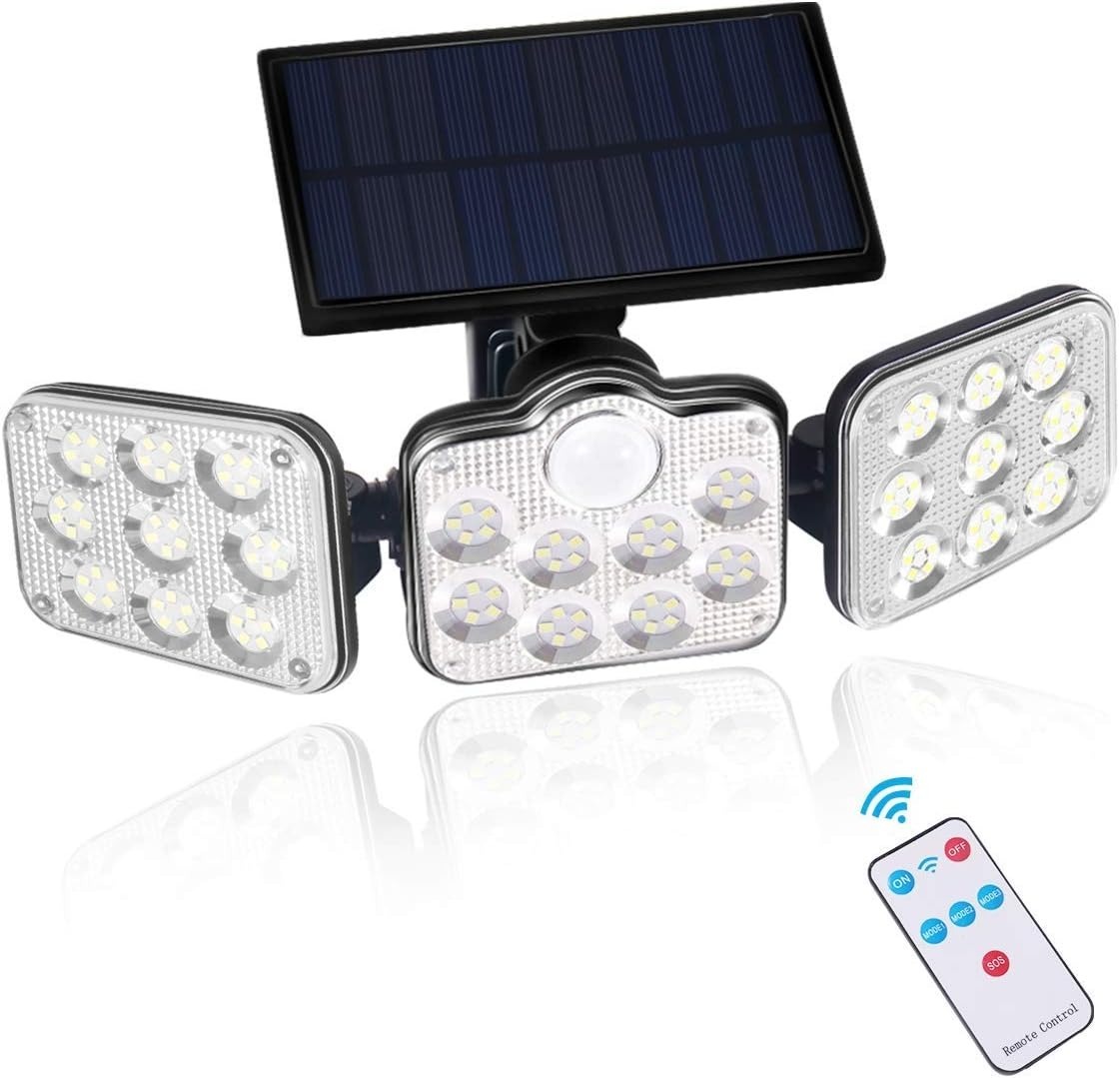 Lampes solaires à détecteur de mouvement avec télécommande - 3 modes d'éclairage