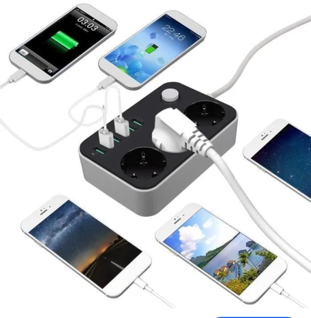 Image de LDNIO 5V 3.4A Chargeur Bureau 3 Prise Alimentation 6 USB Port 1.6m Charger Multipris - Unbranded