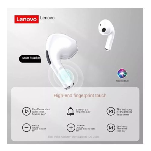 Image de Lenovo LP40 Écouteurs sans fil Bluetooth, Blanc 230mAh - Unbranded