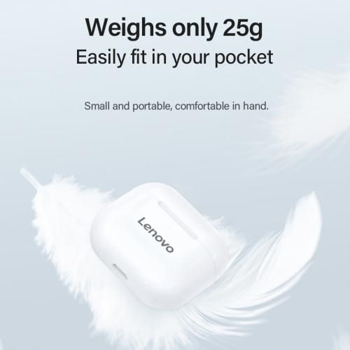 Image de Lenovo LP40 Écouteurs sans fil Bluetooth, Blanc 230mAh - Unbranded