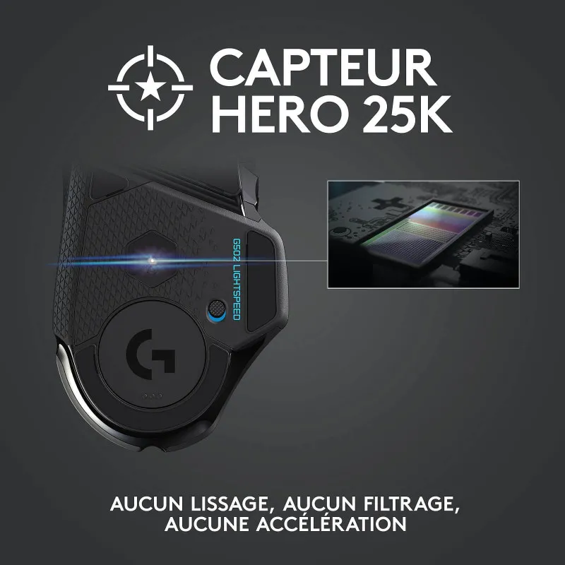 Image de Logitech G502 Lightspeed Souris Gaming Sans Fil HERO 25K - Unbranded