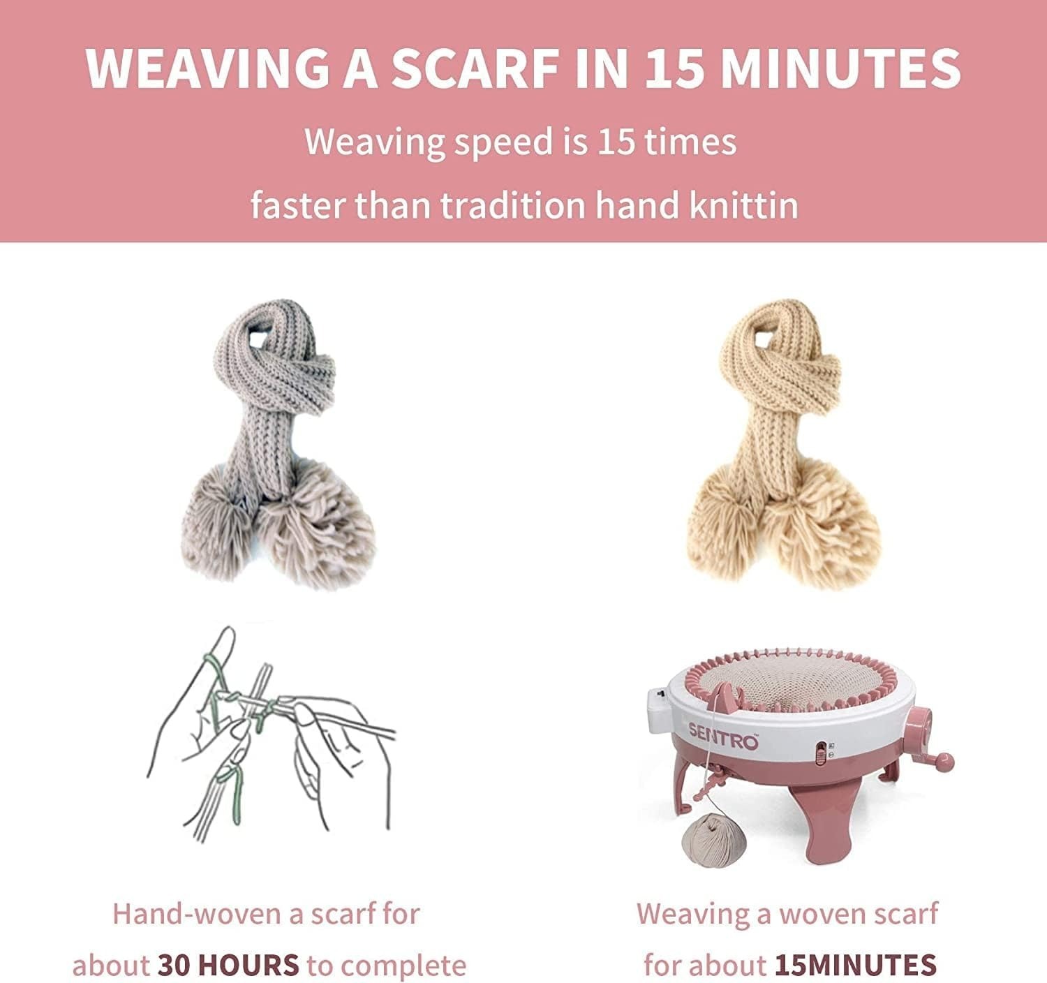 Image de Machine à Tricoter 48 Aiguilles - Idéale pour Accessoires DIY - Unbranded