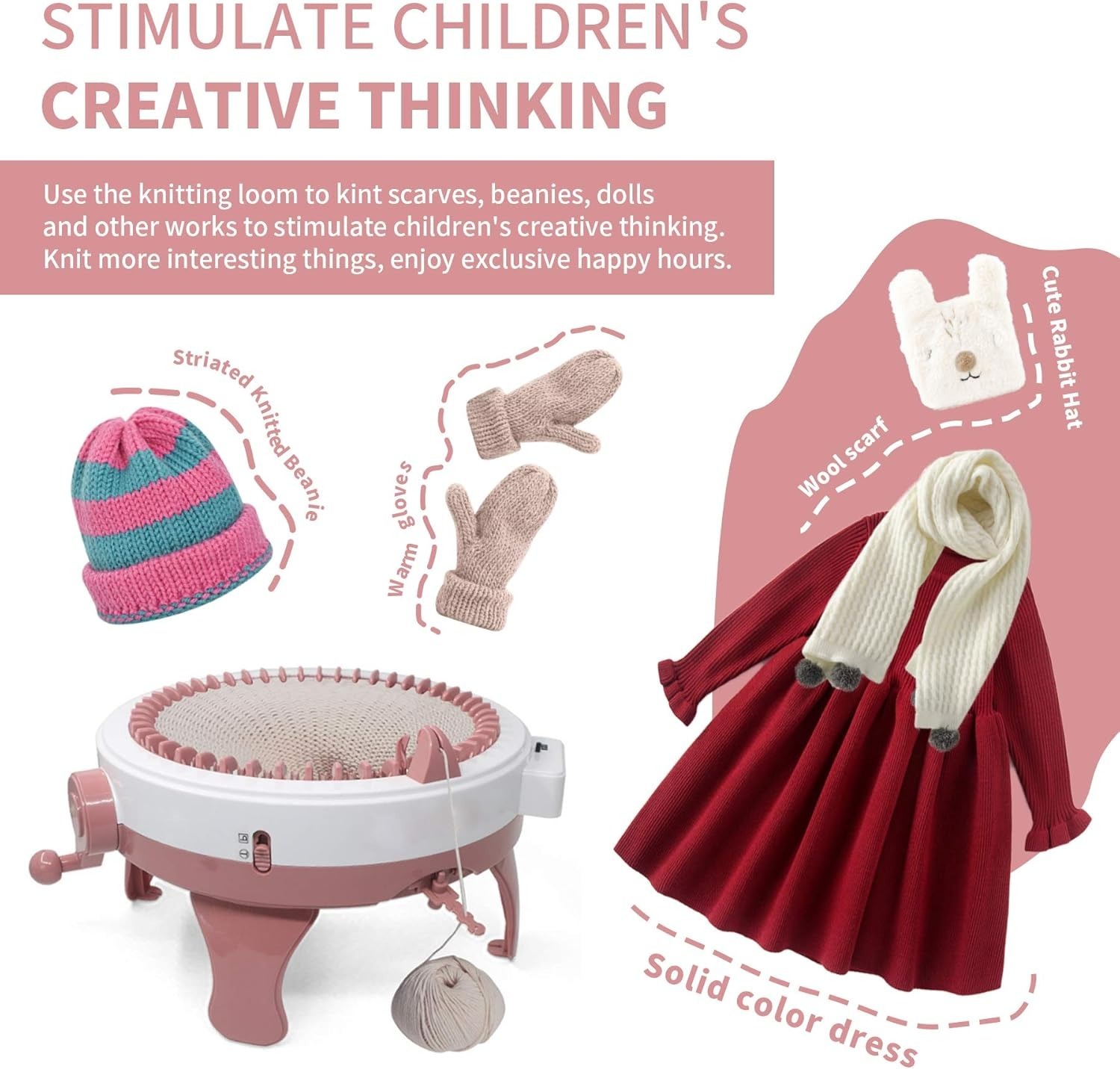 Image de Machine à Tricoter 48 Aiguilles - Idéale pour Accessoires DIY - Unbranded