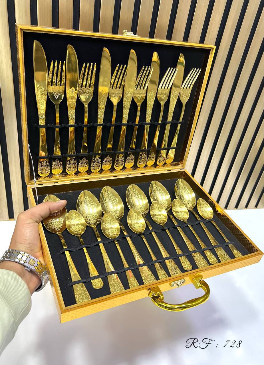 Ménagère 24 pièces avec valise stalesteel en acier inoxydable