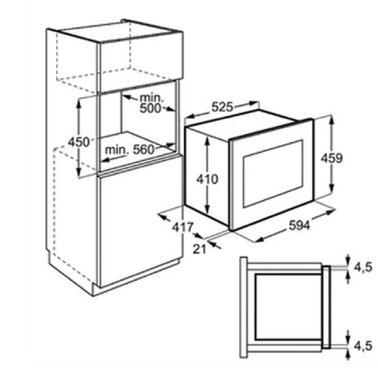 Image de MICRO ONDE VENEZIA - encastrable 700 W en couleur noir - Unbranded