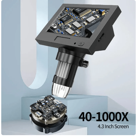 Image de microscope 4.3 pouces avec 8 LED, 1080P, avec support metal - Unbranded