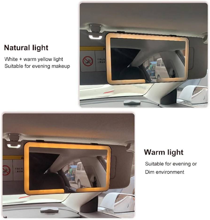Image de Miroir de Maquillage de Voiture, Écran Tactile, Intensité Variable, Trois Modes HD LED - Unbranded