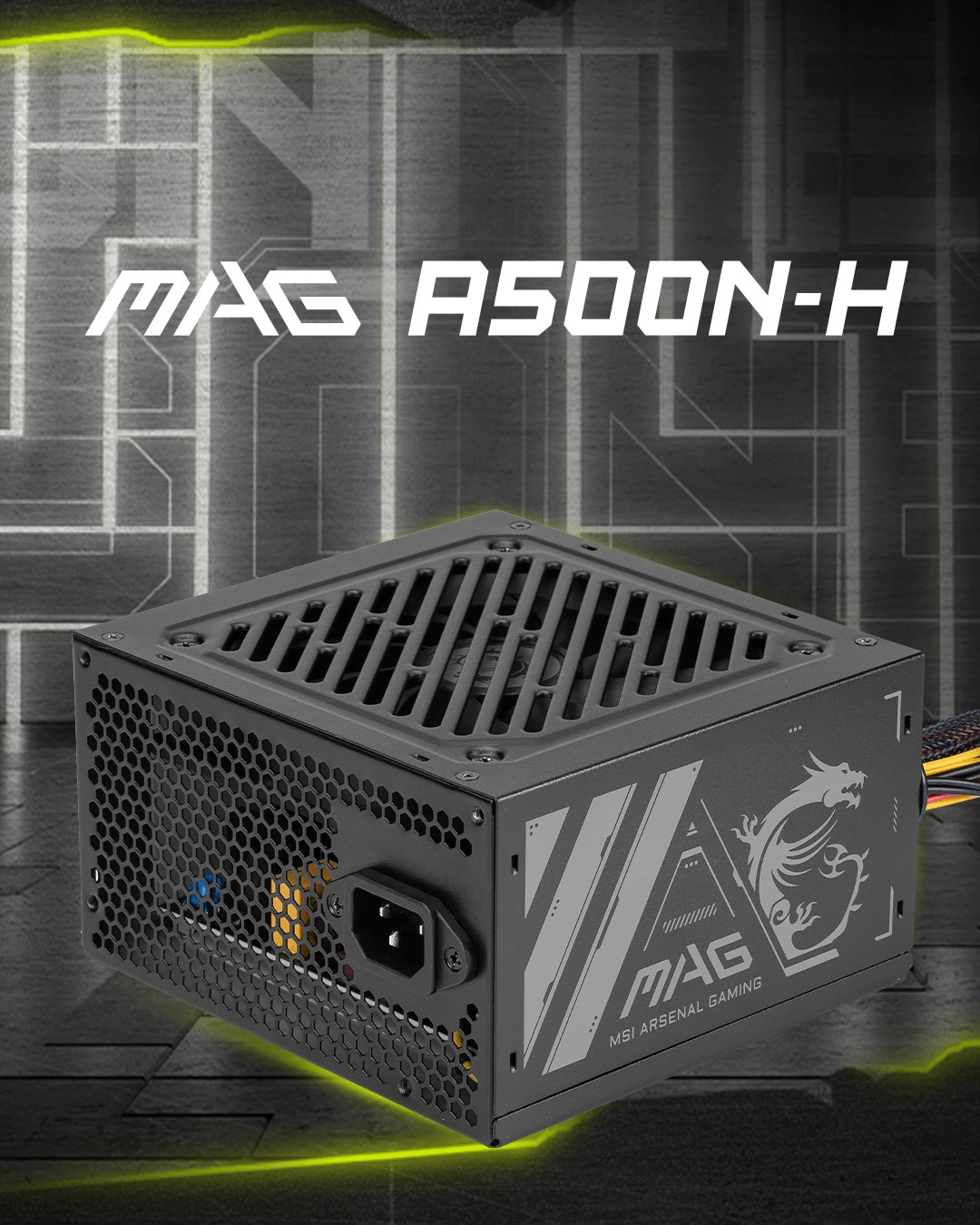 Image de MSI MAG A500N-H – Bloc d’Alimentation 500W ATX 80 PLUS, Non Modulaire, Ventilateur Silencieux 120 mm - Unbranded