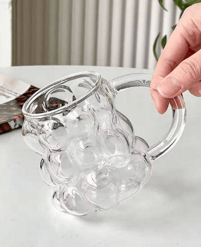 Image de Mug - Verre - 400 Ml - Couvercle en bois - Paille en verre - Résistant aux chocs thermiques - Unbranded