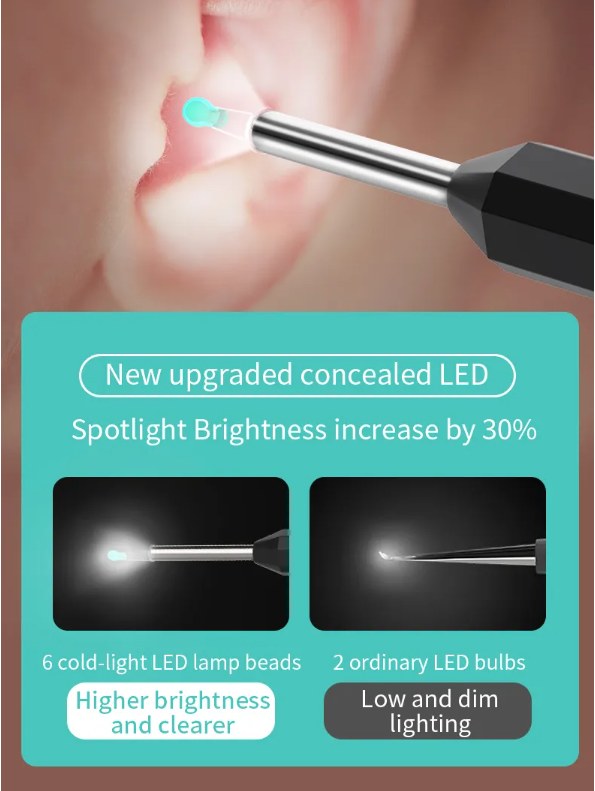 Image de nettoyeur d'oreille avec caméra, otoscope endoscope, sans fil 1080p android iphone - Unbranded