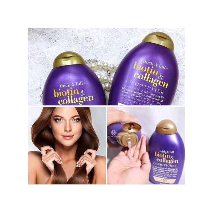 Ogx Shampoo Biotin &amp; Collagen - 385 ml ORIGINAL sans sulfate