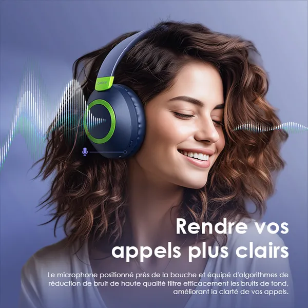 oraimo BoomPop2S Casque supra-auriculaires sans fil ENC