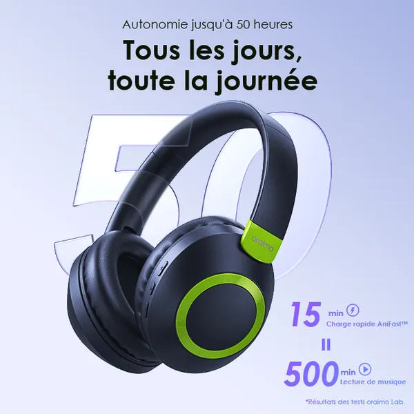 oraimo BoomPop2S Casque supra-auriculaires sans fil ENC