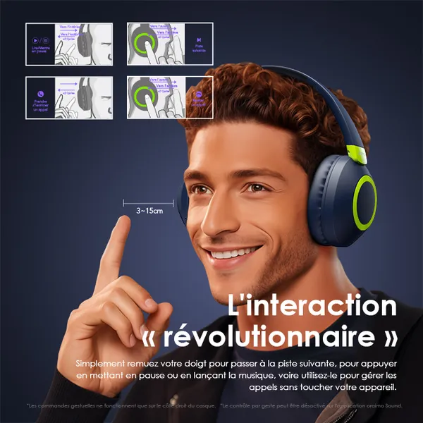 oraimo BoomPop2S Casque supra-auriculaires sans fil ENC