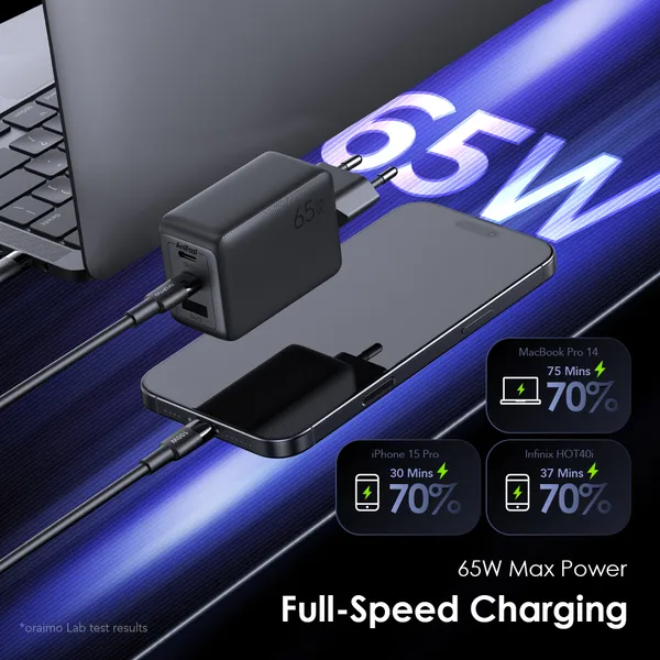 Image de oraimo HyperGaN 65 65W Kit de Chargeur mural