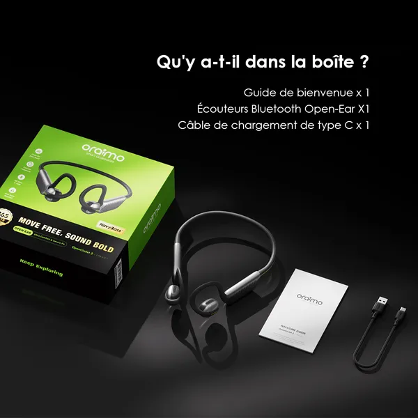 Image de oraimo OpenCirclet 2 IPX5 Steps Tracking Open-Ear Headphones