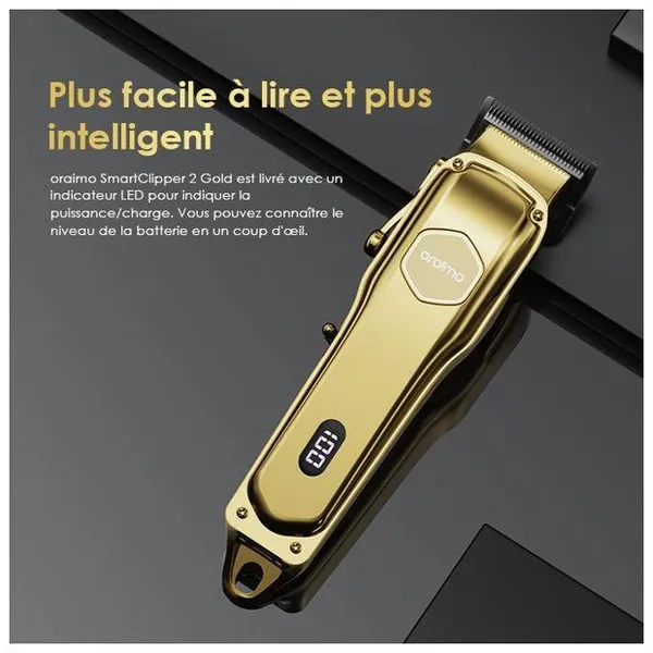 oraimo Smart Clipper 2 Gold Tondeuse à cheveux professionnelle