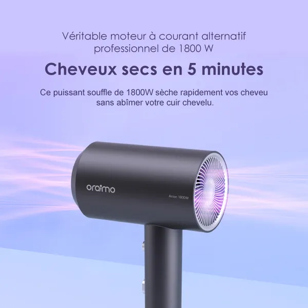 oraimo SmartHairDryer 1800W d'ions négatifs sèche-cheveux
