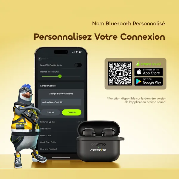 Image de oraimo SpaceBuds Air Freefire 38 Heures Localisateur Intelligent Écouteurs Sans Fil Véritables