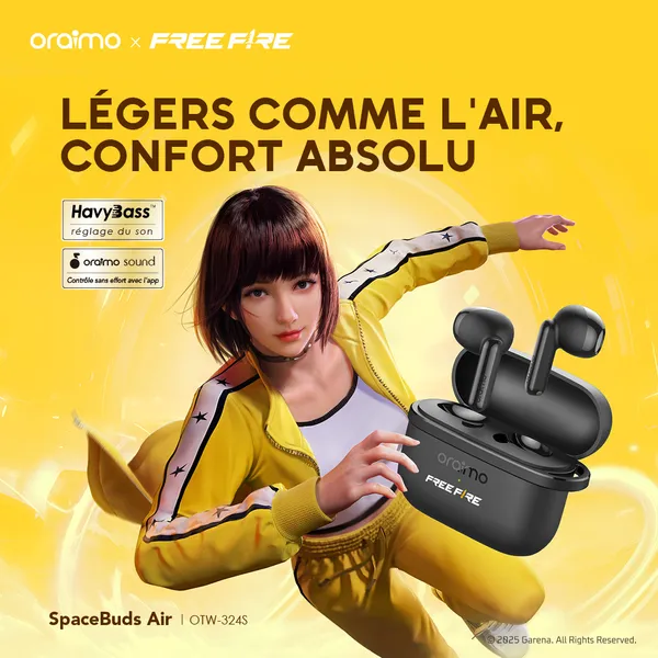 Image de oraimo SpaceBuds Air Freefire 38 Heures Localisateur Intelligent Écouteurs Sans Fil Véritables