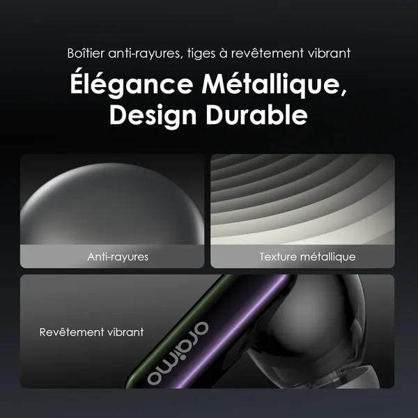 Oraimo SpaceBuds, Écouteurs ANC 50dB, Réduction de Bruit, Commandes Vocales