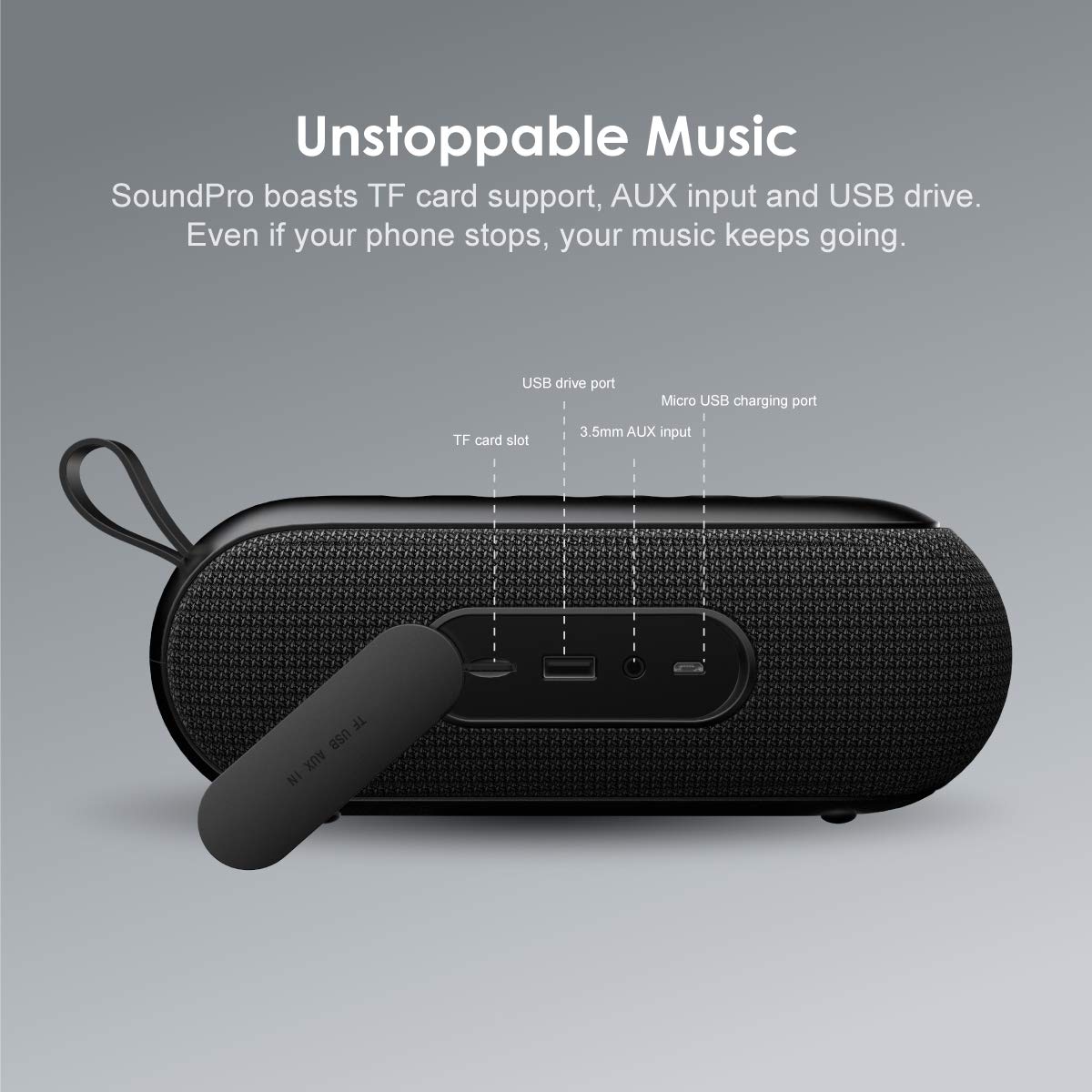 Image de Oraimo Speaker SoundPro, 10 W, Sans Fil, Bluetooth, Compatible Radio avec Disque USB