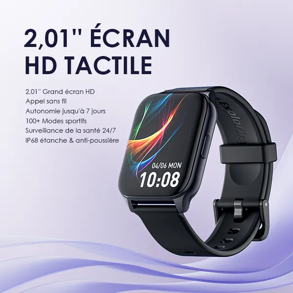 oraimo Watch 4 Plus 2.01″ HD IP68 Montre intelligente