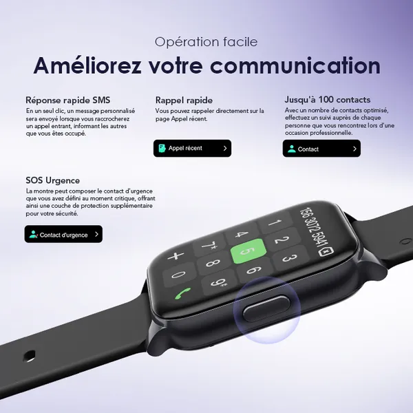 oraimo Watch 4 Plus 2.01″ HD IP68 Montre intelligente