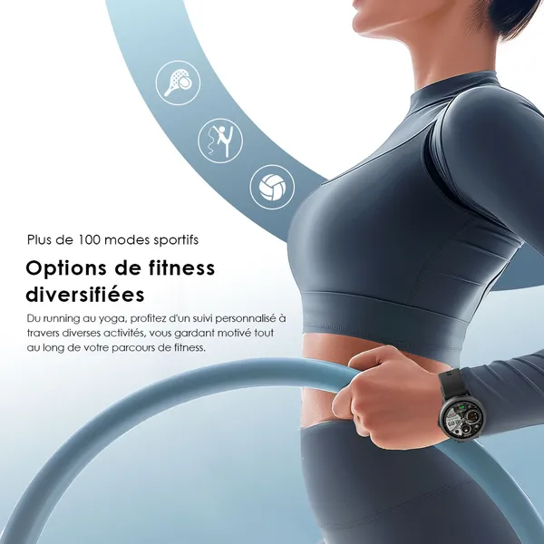 oraimo Watch 5R Pro AMOLED 1,43" Montre intelligente IP68 à interface flottante 2.5D