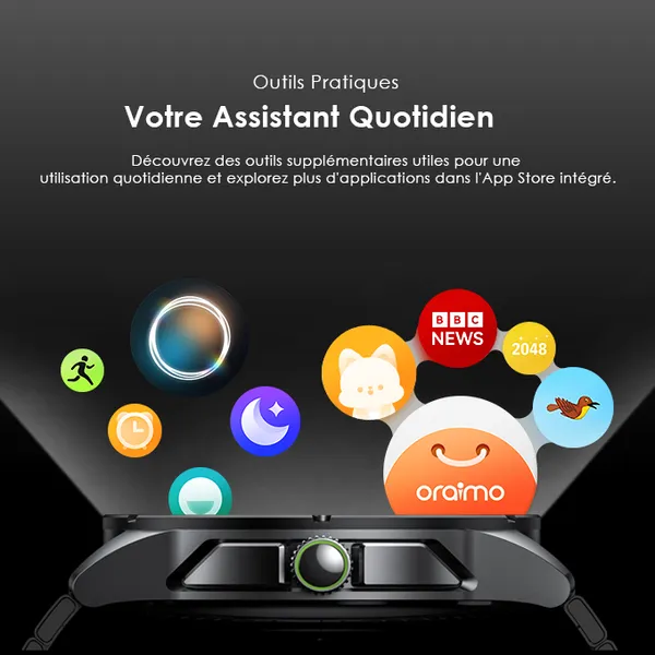 oraimo Watch Pro NT Montre intelligente alimentée par l'IA AMOLED de 1,43 pouces