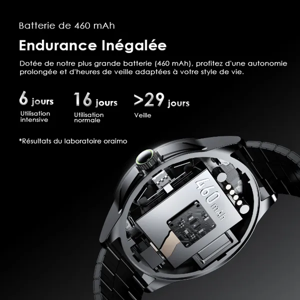 oraimo Watch Pro NT Montre intelligente alimentée par l'IA AMOLED de 1,43 pouces