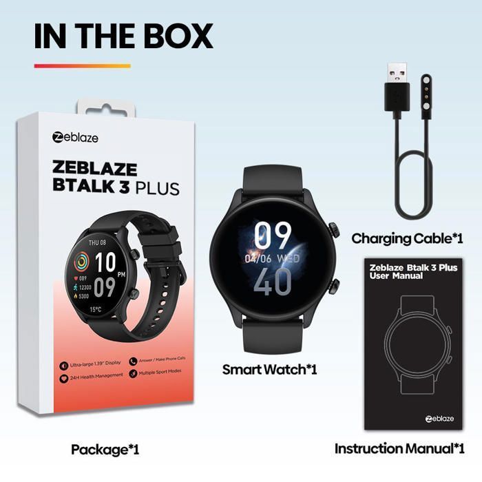 Image de Original Zeblaze Btalk 3 Plus montre intelligente 1.39 "HD - Orchid - Unbranded