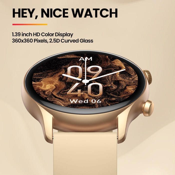 Image de Original Zeblaze Btalk 3 Plus montre intelligente 1.39 "HD - Gold - Unbranded