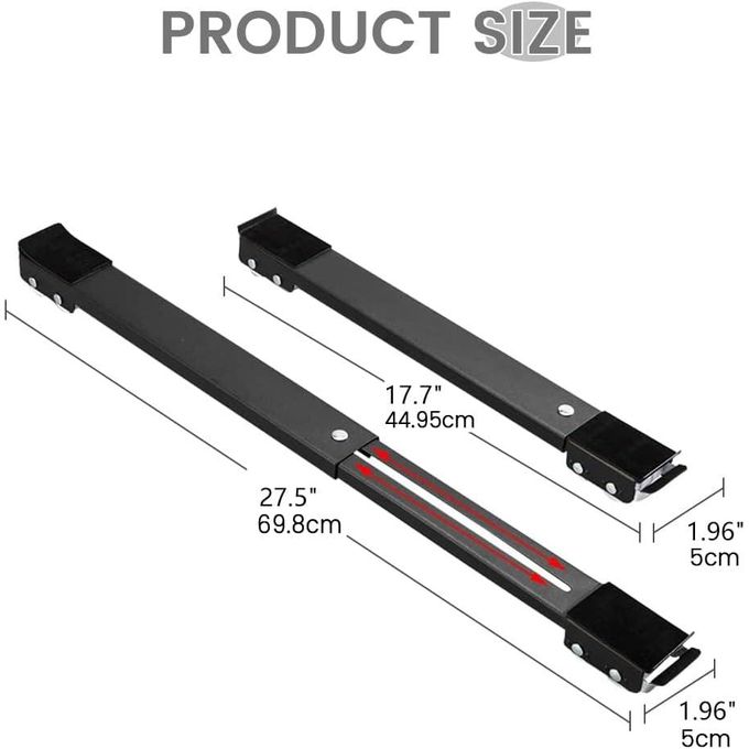 Pack 2 Glissières Réglables pour Déplacement de Meubles Lourds jusqu'à 227 kg