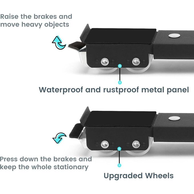 Image de Pack 2 Glissières Réglables pour Déplacement de Meubles Lourds jusqu'à 227 kg - Unbranded