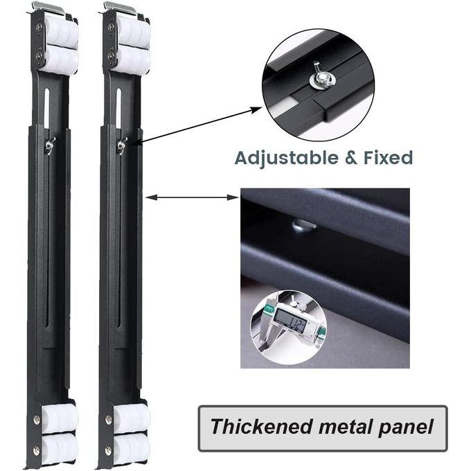 Image de Pack 2 Glissières Réglables pour Déplacement de Meubles Lourds jusqu'à 227 kg - Unbranded