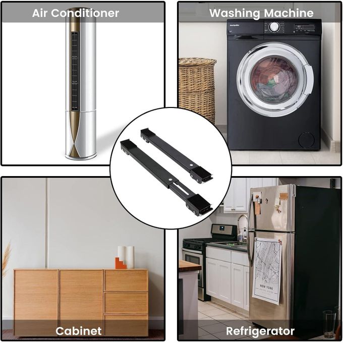 Image de Pack 2 Glissières Réglables pour Déplacement de Meubles Lourds jusqu'à 227 kg - Unbranded