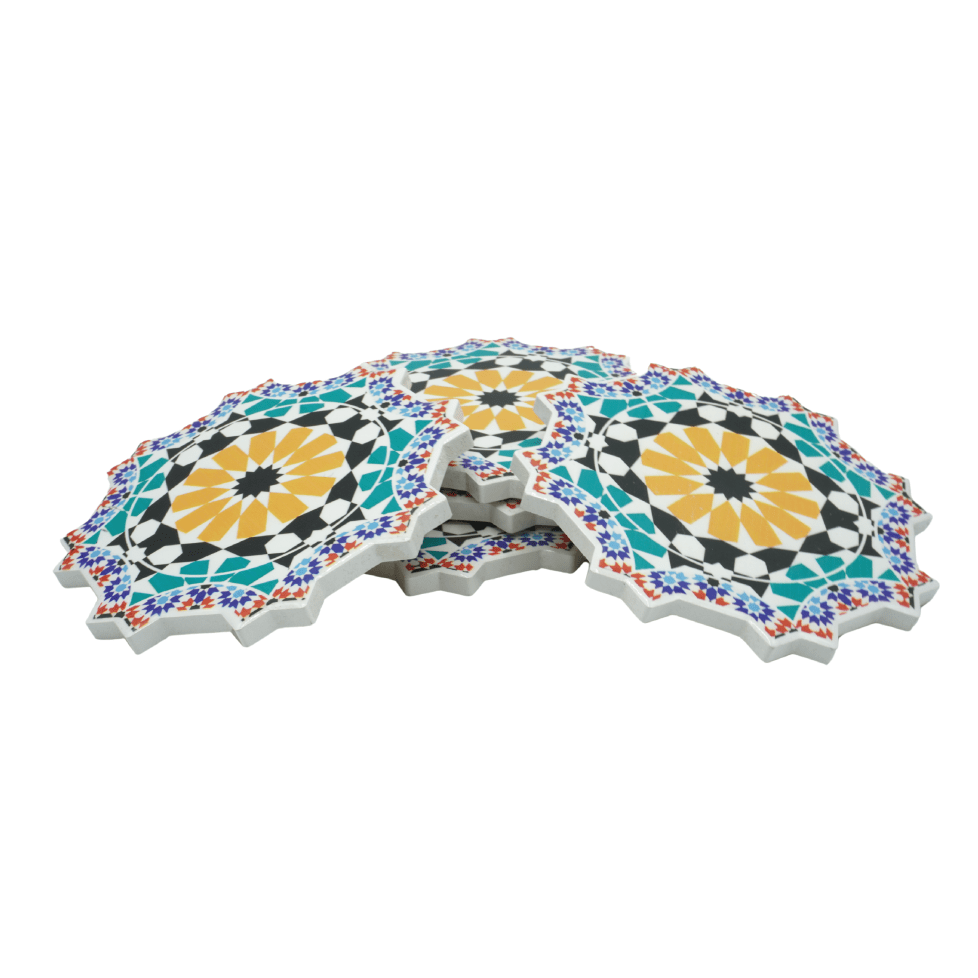 Pack de 5 sous tasse traditionnels marocains en céramique