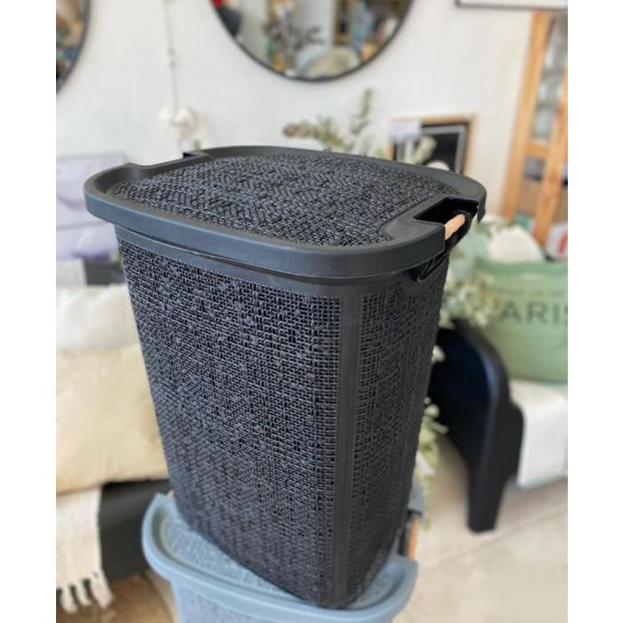 Panier à linge - Marque inconnue - 60L - Couverture - Couleurs aléatoires - Noir, gris ou beige