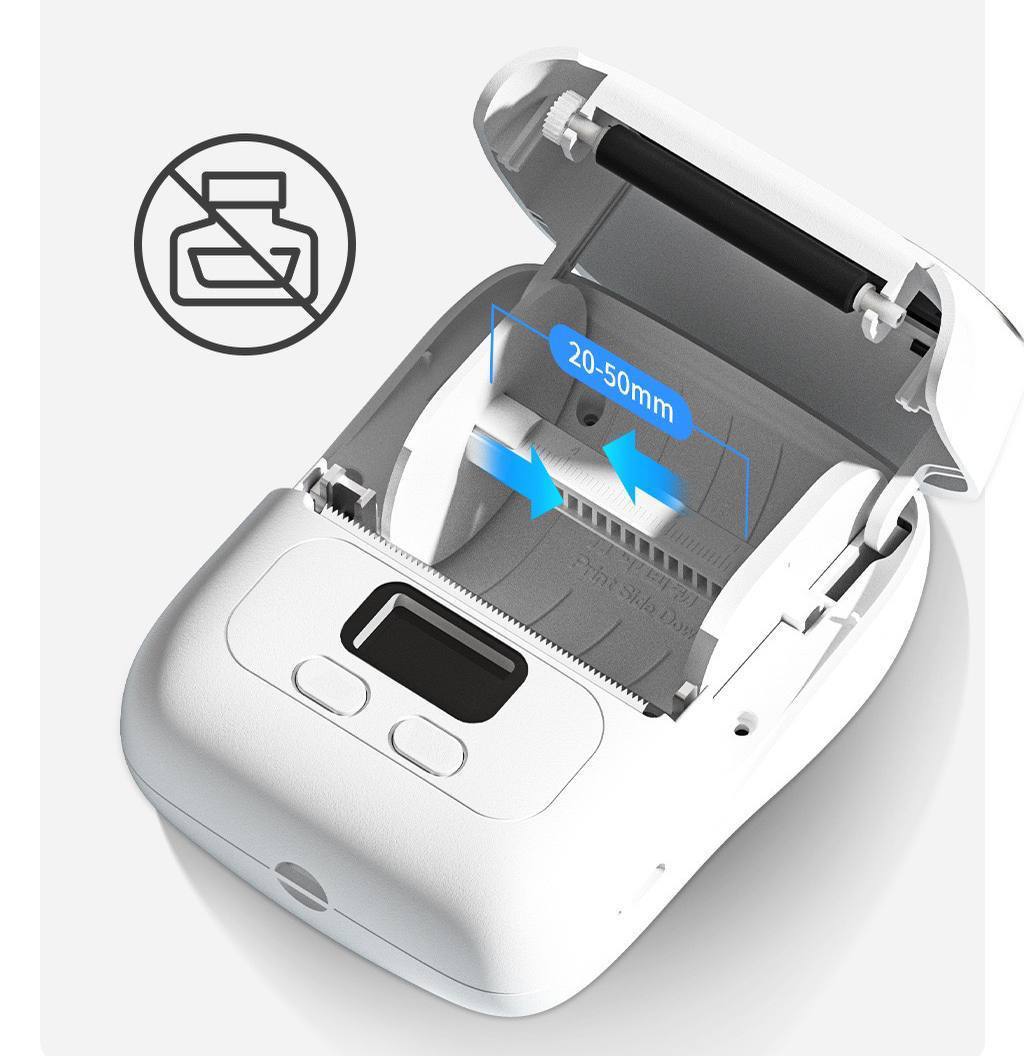 Image de Phomemo M110 Imprimante d'étiquettes Bluetooth thermique Etiqueteuse Compatible avec Android, iOS + Rouleau - Unbranded