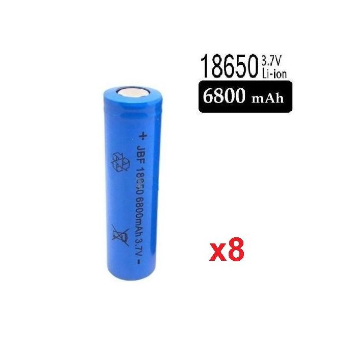 PILES 8 batteries 3.7V sans Tête 18650 Li-ion rechargeables 6800 mah Sans emballage