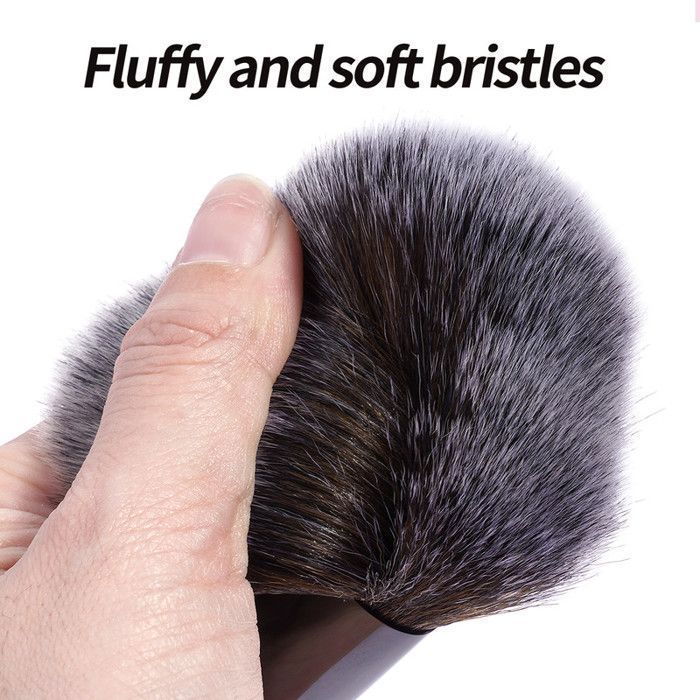 Image de Pinceau à poudre - Professionnel - Noir - Tête angulaire - Doux et soyeux - 100% sans cruauté - Unbranded