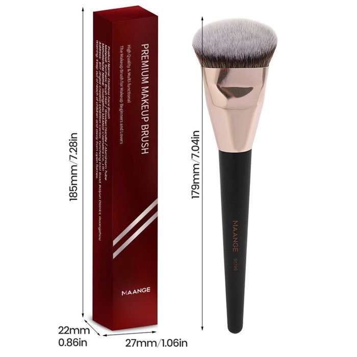 Image de Pinceau de maquillage - Non spécifié - Non spécifié - Poignée noire - Tube doré - Vegan et cruelty-free - Unbranded