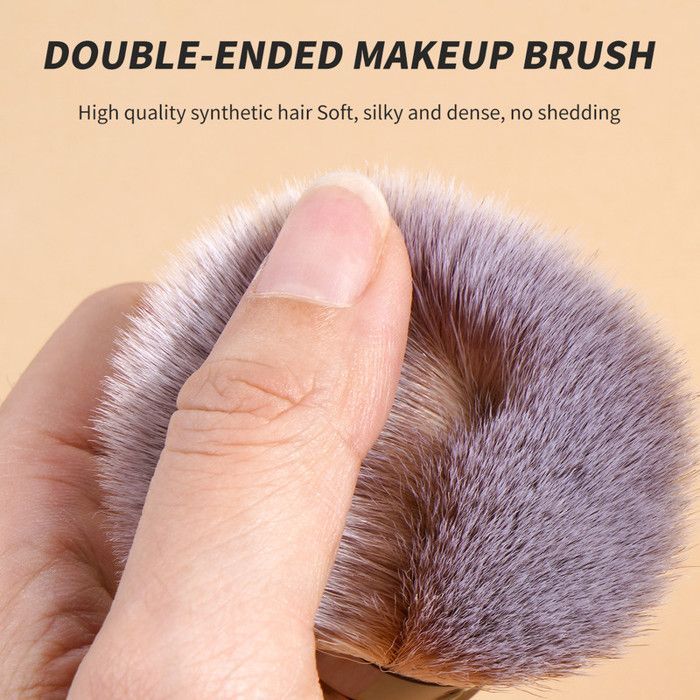 Pinceau de maquillage - Vegan - Kabuki rétractable - Sans perte de poils - Voyage facile - Marron