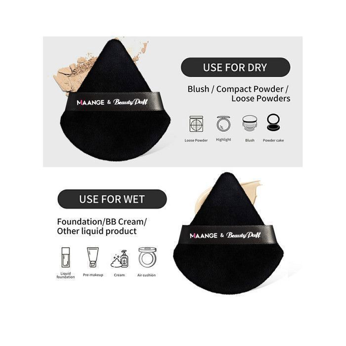 Image de Pinceaux de maquillage - MAANGE - 3pcs - Professionnel - Doux - Triangulaire - Unbranded