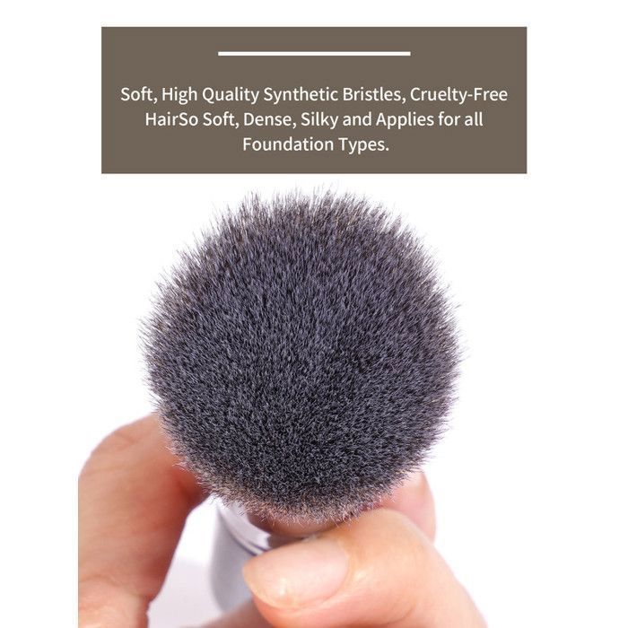 Pinceaux de maquillage - Maange - Set de 2 - Poignée en bois - Fibres synthétiques - Doux et dense