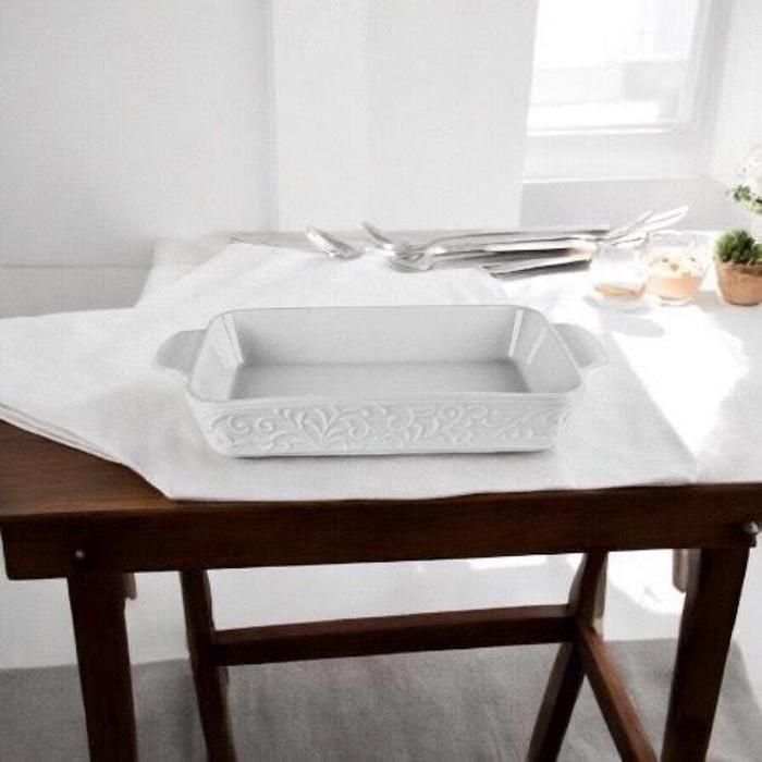 Image de Plat à Four - GM - 33cm x 22cm - Porcelaine - Blanc - Unbranded