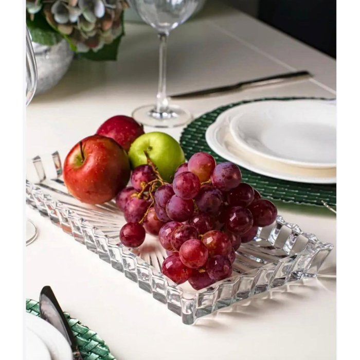 PLAT SIMPLE LOSANGE EN CRISATAL 28/14 CM PM